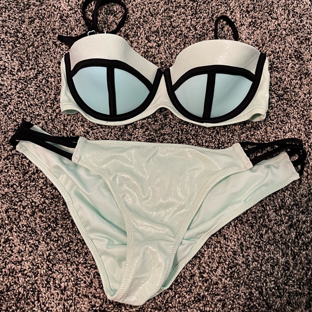 Victoria's Secret Pastel Metallic Colorblock Bikini